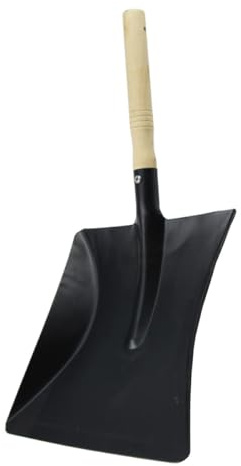 Kichvoe Pala de Jardinería Grande de Acero al Carbono Negra, Multiusos para Barbacoa, Plantación y Limpieza Exterior, Herramienta Portátil Resistente para Jardín y Camping