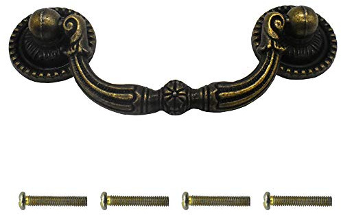 Renashed 3 Vintage Cabinet Dresser Drawer Knobs Pulls Handles Antique Style Zinc Alloy 2 Pack (3 inch)