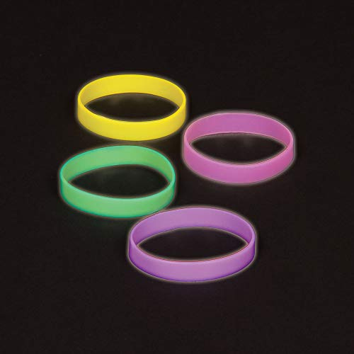 Baker Ross Lot de 10 Bracelets Phosphorescents de différentes couleurs - A utiliser dans le noir - Idéal pour les soirées d'anniversaire ou à mettre dans les pochettes surprises