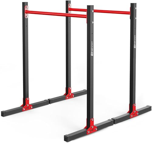 Hop-Sport Dip Barren/Dip Station HS-1011K, freistehend - Höhe verstellbar, bis zu 140 kg belastbar + Schutzfüße