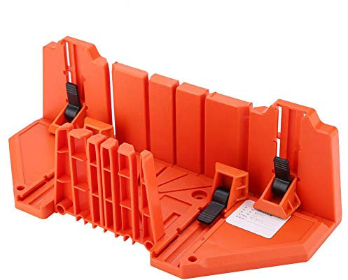 Gehrungslade, Schneidlade Gehrungsschneidlade Kunststoff Gehrungsbox, 0 °, 22,5 °, 45 ° und 90 ° Winkel Schnittwinkel, 14 Zoll mit Klemme