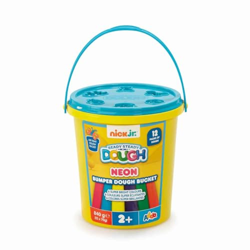 Little Lot Nick Jr. Ready Steady Dough Neon Bumper Dough Bucket For Children From 2 Years Toddler Arts And Crafts Play Dough Kids Play Dough Sets Modelling Dough Nick Jr Ready Steady Dough Dough Set
