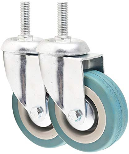 2 Lenkrollen Möbelrollen Transportrollen mit Gewindestift Gewinde Bolzen Gewinde Befestigung (100mm ohne Bremse)