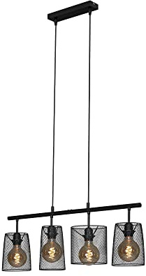 Briloner - Filo luminoso a sospensione, lampada a sospensione retrò a 4 luci, E27 max. 60 Watt, lampada per sala da pranzo