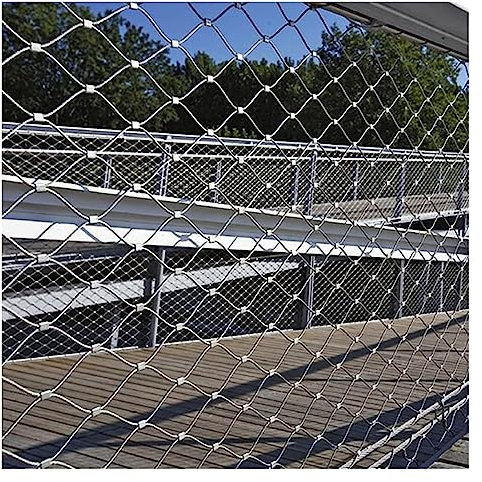 VXHCS 304 Edelstahl-Seilnetz, Flexibles Seil-Geländer-Netz, 2mm Drahtdurchmesser Diebstahlsicheres, Sturzsicheres Edelstahl-Sicherheitsnetz (1x2m)