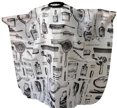 volumoon Professionelle Friseurumhang, Haar Salon Cape, Haarschneideumhang mit Hakenverschluss, Haarschnitt Friseurumhänge Wasserdichter, Schneideumhang Friseur für Herren Kinder 145 * 120cm