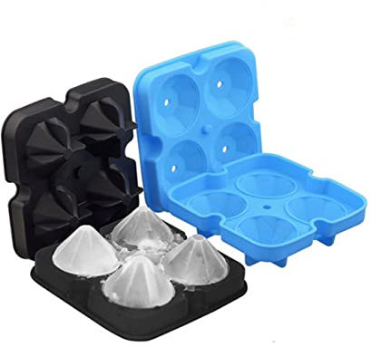 HOMSFOU 4 Silikonformen für Seife Süßigkeiten Schimmel rundes Tablett Diamant-Eisbereiter Eisschalen Silikon Seifenformen Formen für Eiswürfel Backform Eiswürfelschale Shuixinxuan-Kuchen