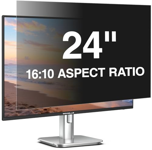 Pozlle Blickschutzfolie für 24 Zoll 16:10 (51.9 x 32.5 cm) Monitor, Blaulichtfilter, Blendschutz, Abnehmbar Sichtschutzfolie für Computermonitore, PC Blickschutzfilter für Büro