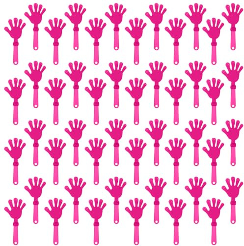 ZCYSRLQIN 100 aplaudidores de mano rosa intenso de 7.5 pulgadas, fabricantes de ruido, recuerdos de fiesta, aplaudidores de fiesta de plástico para eventos deportivos, animaciones, baile, baloncesto,