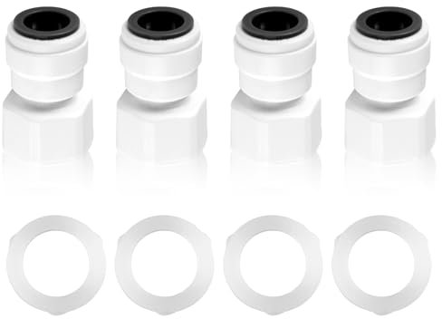 4PCS Female 1/2 BSP to 12mm Push Fit Water Adaptors, Push Fit Plumbing Fittings Push Pipe Connector Water Adapter for Garden Irrigation Car Washing RV Water Pipe Joints