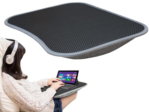 Bandeja grande para escritorio de regazo, bandeja de cojín suave para laptop, cojín de soporte portátil ancho para sofá, escritorio para laptop con cojín de almohada suave, bandeja de escritura