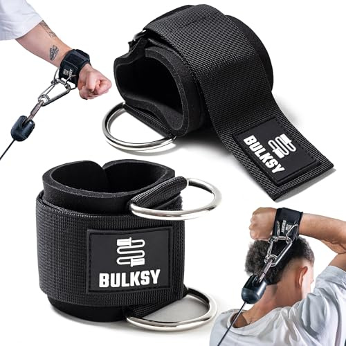 Sangle Poignet Musculation Poulie - Poignée Musculation - Bande Poignet Musculation - Sangle Poignet Musculation - Cuff Musculation - Machine à poulie - Accessoires poulie fitness - Guide Interactif