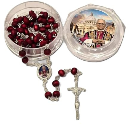 Yeesabella Elegant Rosary Beads for Meditation and Daily Wear,Catholic Men Smooth Prayer Beads with Durable Crucifix Leather Necklace
