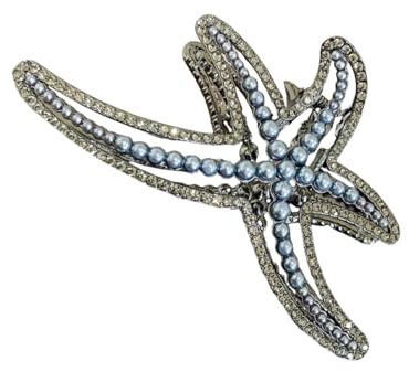 Greabuy Gnistrande strass stjärna fisk hår klo klämma elegant design hårklämma för kvinnor mode hårstycken hår