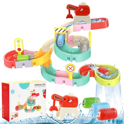 WJMY Lot de 37 jouets de bain pour enfants à partir de 1, 2, 3, 4, 5 ans, 37 pièces, jouets de baignoire, jouets à ventouses, jouet d'eau, cadeau pour garçons et filles