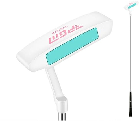 Mazze da Golf Putter Mano Sinistra/Destra Uomini Donne Principiante Pratica di una Linea Forma Putters Golf Push Rod (Destra,Bianco)