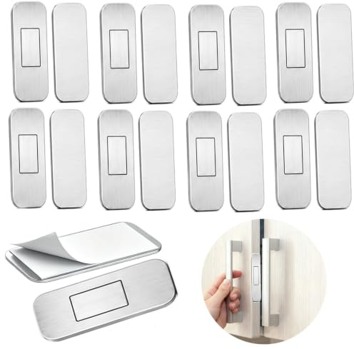 8 Pairs Magnetic Door Catch, Ultra-Thin Adhesive Cabinet Door Magnets | No Drill Magnetic Cabinet Locks Latch Magnetic Catches for Kitchen Wardrobe Closet Drawer Closure