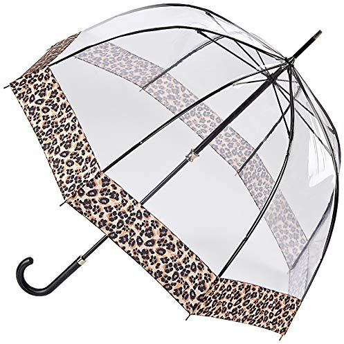 Fulton Birdcage 2 Luxe Natural Leopard Print Umbrella