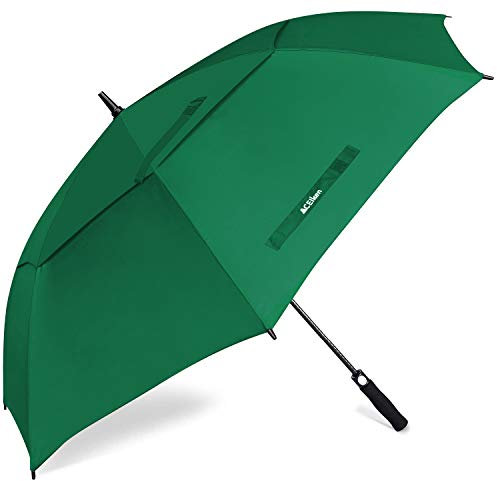 ACEIken Golf Umbrella Windproof Large 62/68 Inch, Double Canopy Vented, Automatic Open, Extra Large Oversized,Sun Protection Ultra Rain & Wind Resistant Stick Umbrellas (Dark Green, 68 inch)