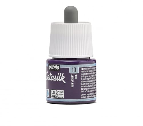 Pébéo – Flasche Setasilk Violet 45 ml – Farbe auf Seide – Flaschenverschluss mit 45 ml – Farbe Iris Violet