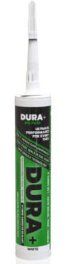 DURA+ All-In-One Hybrid Polymer Adhesive and Sealant: Waterproof, Extreme High Bond Strength, Replaces Silicone, Long-Lasting & Anti-Mould, Superior For Sanitaryware (290ml - White)