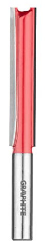 GRAPHITE Fraise longue à double lame en carbure de tungstène (HM), diamètre 10 mm, hauteur de travail 50 mm, diamètre de la tige 8/12 mm, pour bois, PVC, panneaux de particules, deux lames (tige 8 mm)