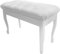 Klavierhocker Schminktisch Hocker Holz Klavierbank Bequemer Duett Hocker Gepolsterte Kissenfüllung mit hochbelastbarem Schwamm und Staufach 76 x 35 x 49 cm Schwarz Weiß ((Farbe: Weiß)