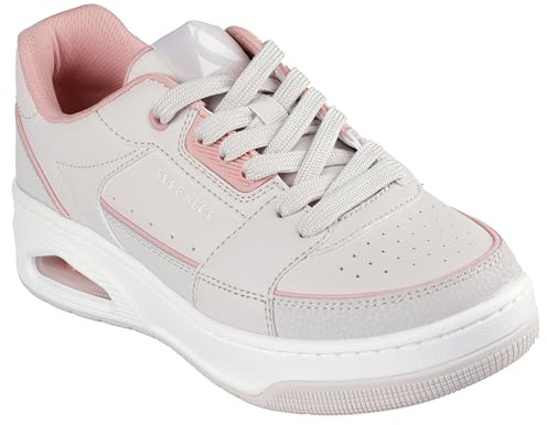 Skechers Uno Court, Sneaker Donna, Finiture in Pelle Naturale Corallo Duraleather, 39 EU