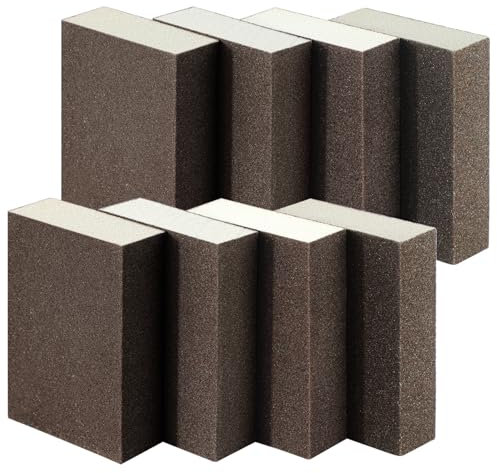 WooZuu Sanding Sponges 8 Pieces, Wet and Dry Sanding Blocks Coarse Medium Fine Superfine 4 Different Specifications Sand Paper Pack, Washable and Reusable Sand Block for Wood Metal Wall Car Polishing