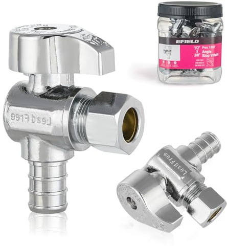 Pro 10PCS EFIELD Pex Crimp Angle Valve,1/4 Turn(VALVE374-10)
