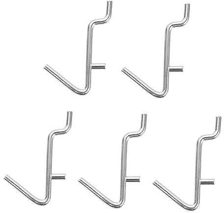 KOMBIUDA Pegboard Accessory Hooks 5 Pack Stainless Steel v Shape Heavy Duty Wall Hooks for Hanging