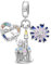 BIZK Disney-Schloss Charm Anhänger für Armband 925 Sterling Silber Charm Bead Pendant für Europäische Armbänder und Halsketten