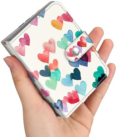 FINTIE Mini Photos Album Book for 2x3 Inch Films - 52 Pockets Small Albums for Fujifilm Instax Mini Instant Camera/Polaroid Hi-Print Pictures, Kpop Photocard Holder Binder, Raining Hearts