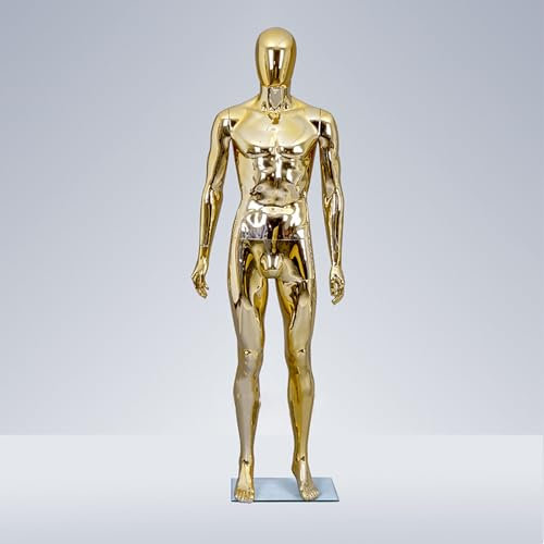 Manichino da Sartoria Manichino da uomo, manichino a figura intera, modello di corpo regolabile, espositore per manichino, realistico, staccabile, per negozi di cucito di abbigliamento, oro
