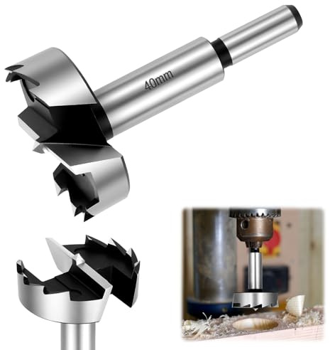 Flintronic Punta Forstner, ø 40 mm Fresa, Affila Punte Trapano, Cutter, Trapano A Ali Piatte, Punta Per Legno Per Compensato, Foratura In Legno, Plastica, è Un Ottimo Regalo Per La Festa Del Papà