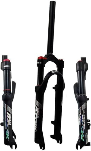 CUCKQUIC Horquilla de suspensión neumática para Bicicleta de montaña (MTB) de 20/24, 80 mm de Recorrido, buje de 100 mm, Cierre rápido de 9 mm, Tubo Recto de 1 1/8. A,24in