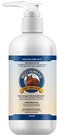 Natural Greatness Aceite de Salmón Salvaje de Alaska Grizzly. Producto Natural Puro para su Mascota (250 ml)