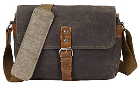 Neuleben Vintage Kameratasche Fototasche aus Wasserdicht Canvas Camera Bag Umhängetasche für SLR Systemkamera (Grün)