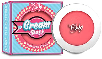 RUDE - Fard à joues naturel Cream Puff | Teinte rose doux | Pigmentation longue durée | Application facile | Pratique et portable | Fini éclatant, Cake Pop, 1 g (Paquet de 1)