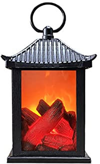 Farol de chimenea, alimentado por USB, luces de fuego sin llama, linterna de chimenea de mesa, linterna LED con efecto de tronco de llama, S