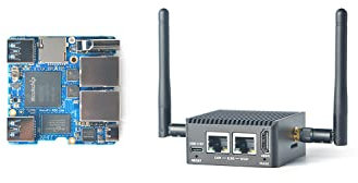 Nanopi R5C Mini WLAN Router OpenWRT mit Rockchip RK3568B2 Soc 4GB LPDDR4X RAM 0.8T NPU Onboard Dual PCIe 2.5Gbps Ethernet M.2 Key E USB Ports Support FriendlyWrt Ubuntu (4+32GB with WiFi Module)