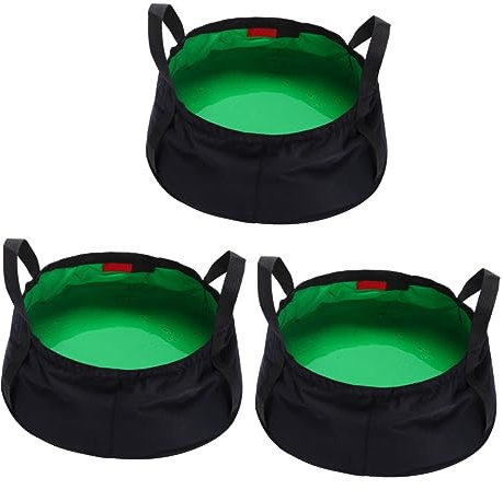 Toddmomy 3stücke Faltbares Tragbares Waschbecken Wasserdichtes Und Auslaufsicheres Outdoor-Basin Für Camping Wandern Und Angeln Kapazität Grün