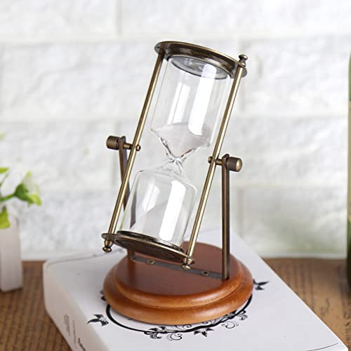 Clessidra, Clessidra Vintage da 15 Minuti, Grande Supporto Per Orologio con Sabbia Rotante Inciso in Ottone, Orologio con Sabbia in Metallo Unico, Clessidra in Vetro Antico Per La Casa, Scrivania, Dec