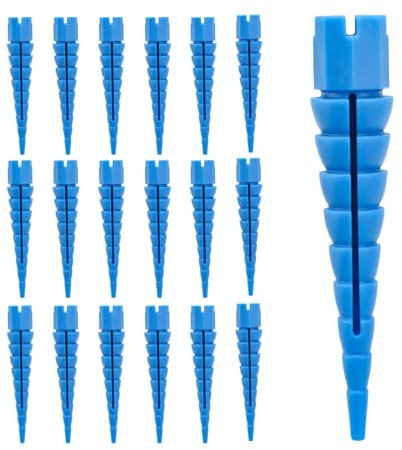 18 Pezzi di Tasselli per Legno, Kit di Riparazione per Fori di Viti in Plastica, Riempitivo per Fori Sverniciate da #2 a #16 (Blu)