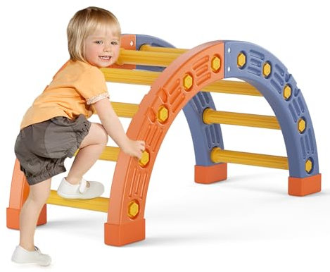 Krovtoy 4 in 1 Climbing Toys for Toddlers Comes with Cloth Cover,Toddler Climbing Toys Indoor ,Indoor and Outdoor Arch Set,Indoor Playground for Kids 1-3 (Half circle + cloth cover)
