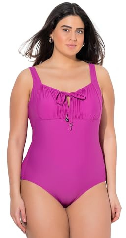 Ulla Popken Femme Grandes Tailles Maillot de Bain à Fronces. avec Armatures et sans Bonnets Souples. Matières recyclées orchidée 48 836182810-46