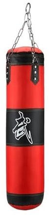 Boxningsväska boxningssäck hängande boxningssäck handwraps hängande kedjor krok för Muay Thai Karate Taekwondo träning fitness boxningsväskor (100 cm få 8)