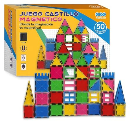 JUGATOYS - Juego de construcción Infantil Castillo con 50 Piezas - CREA fortalezas, Torres y escenarios de fantasía - Juguete Educativo y Creativo para niños y niñas a Partir de 3 años