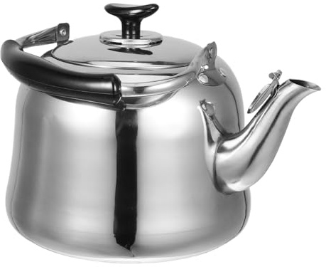 Mikikit Hervidor De Agua De Acero Inoxidable Para Estufa 4 l Con Silbato De Alerta Mango Ergonómico Antideslizante Adecuado Para Cocina Doméstica Camping y Apartamentos