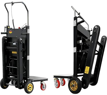 Topook Carrello Elevatore per Scale Elettrico Pieghevole capacità 500kg, Carrello con Cingoli Elettrico Motore Brushless 1500W, Ideale per Traslochi​ pour Industrie​ Cantieri Edili